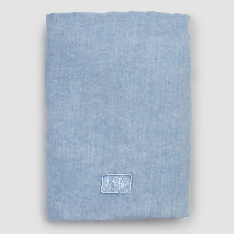 Dubbel hoeslaken, luxe gekleurd linnen gemaakt in Italië - Fiumano Viadurini