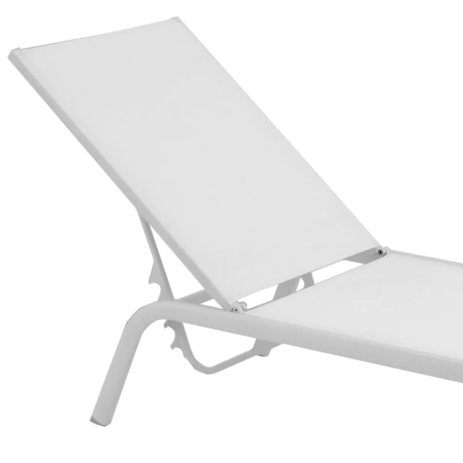 Tuinligbedden in geverfd aluminium en textileen, 2 stuks - Bunny Viadurini