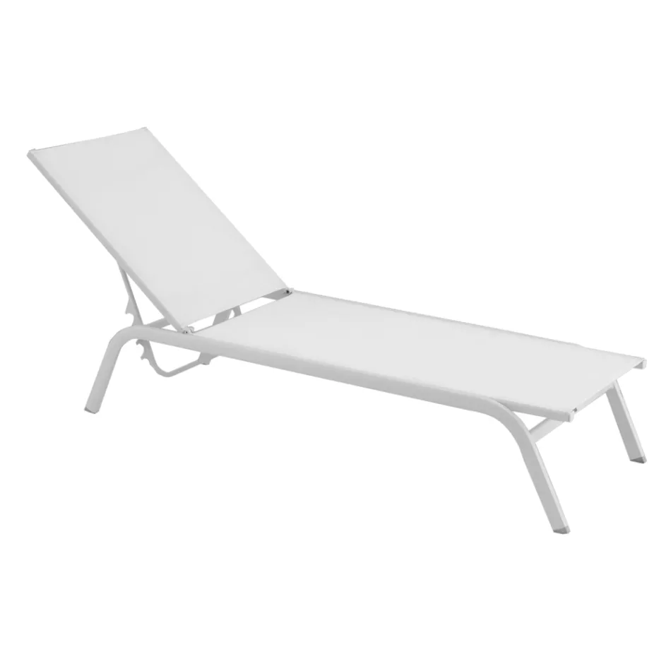 Tuinligbedden in geverfd aluminium en textileen, 2 stuks - Bunny Viadurini