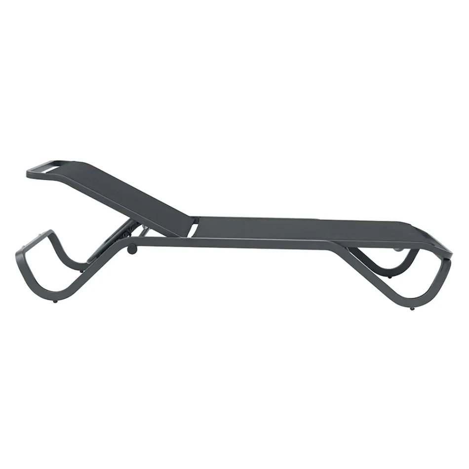 Solaya 194x65 cm Buitenligstoel van aluminium en textiel Viadurini