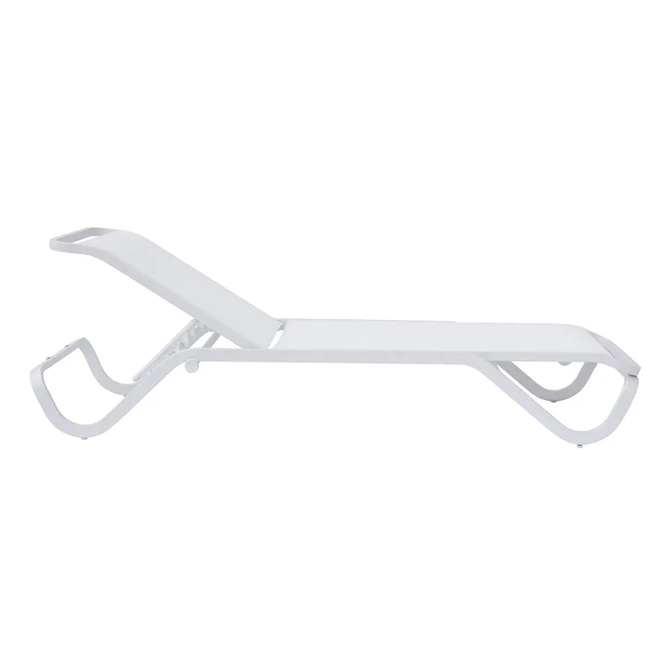 Solaya 194x65 cm Buitenligstoel van aluminium en textiel Viadurini