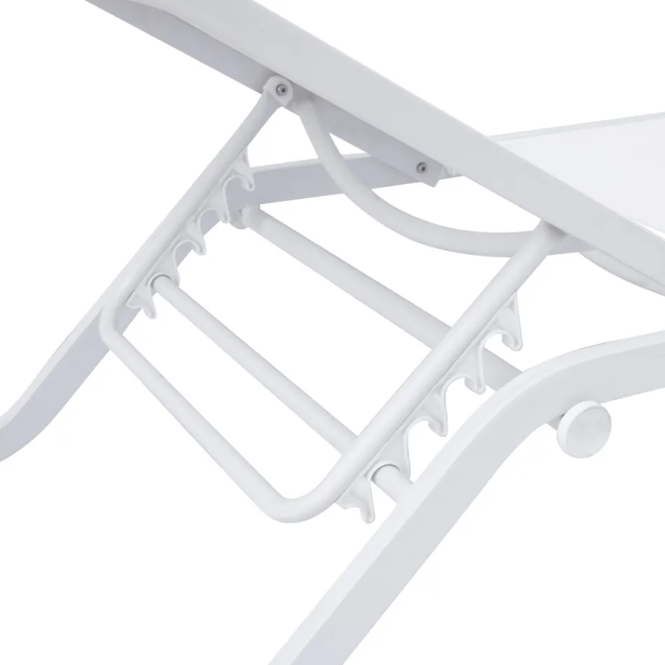 Solaya 194x65 cm Buitenligstoel van aluminium en textiel Viadurini