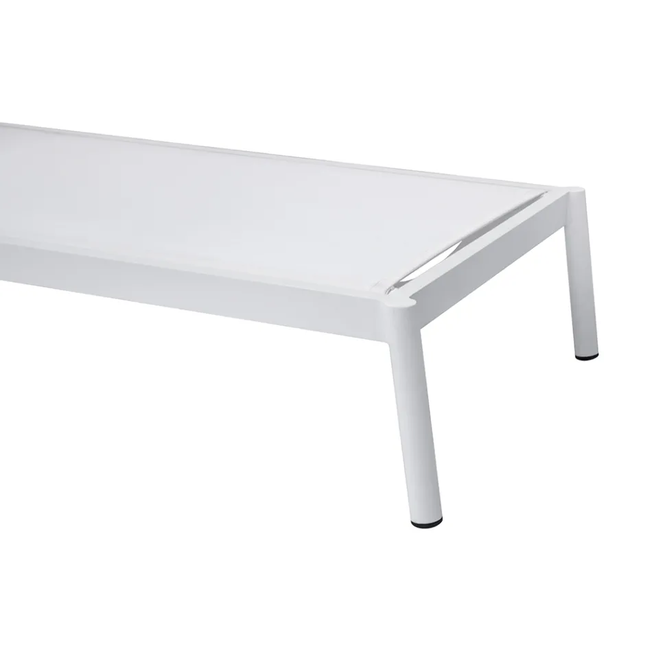 205x76 cm aluminium ligstoel voor buiten met kussen - Tessara Viadurini