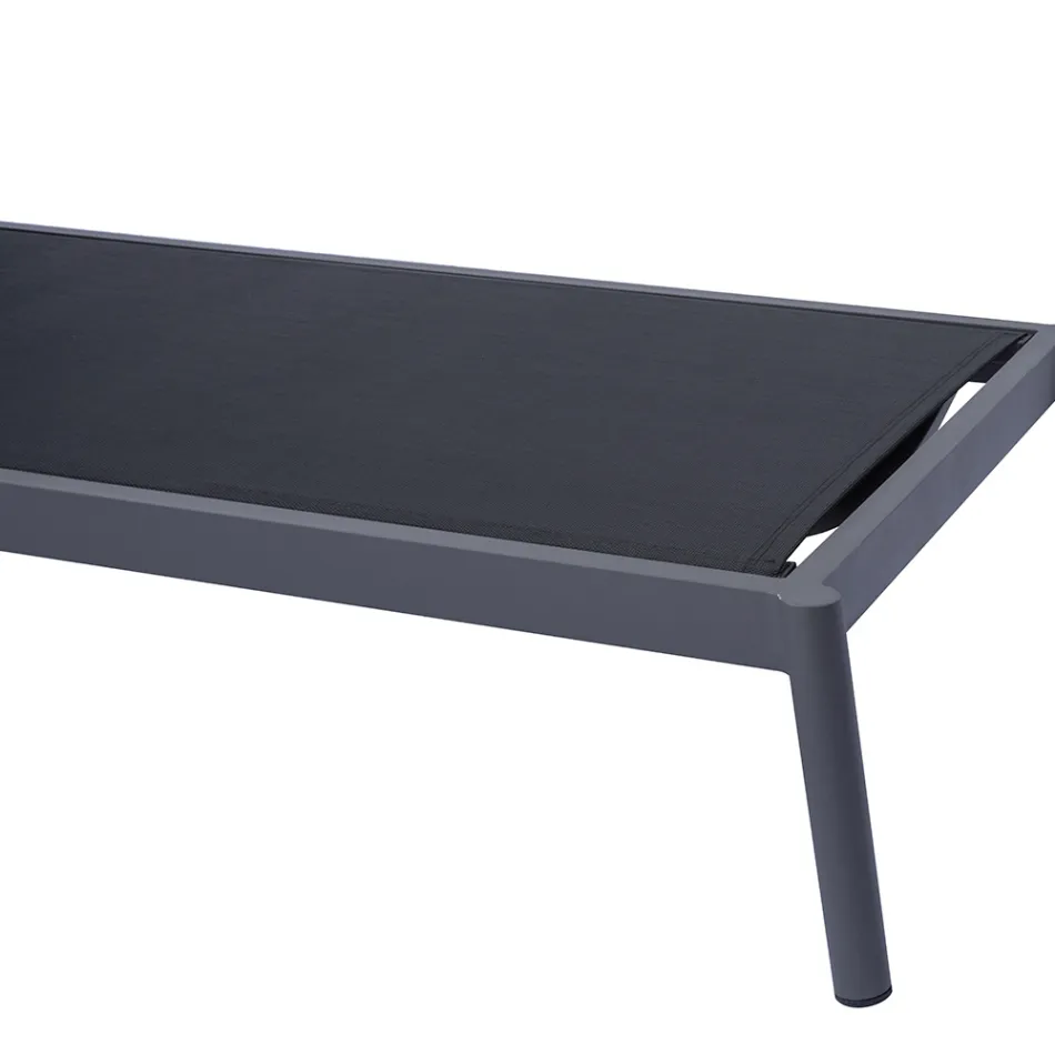 205x76 cm aluminium ligstoel voor buiten met kussen - Tessara Viadurini