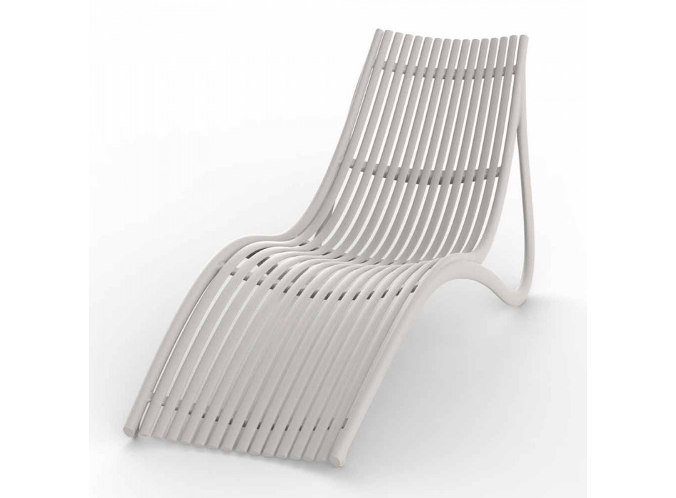 Outdoor chaise longue zonnebank, wit of ecru kunststof 4-delig - Ibiza van Vondom Viadurini