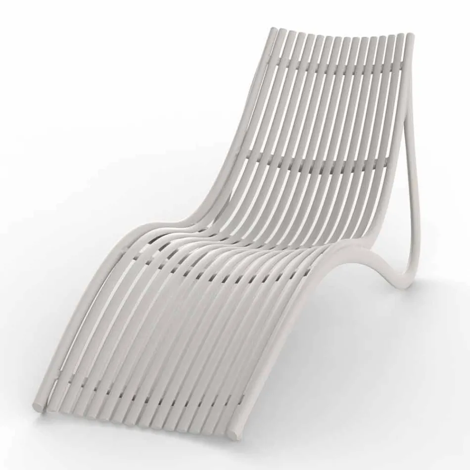 Outdoor chaise longue zonnebank, wit of ecru kunststof 4-delig - Ibiza van Vondom Viadurini