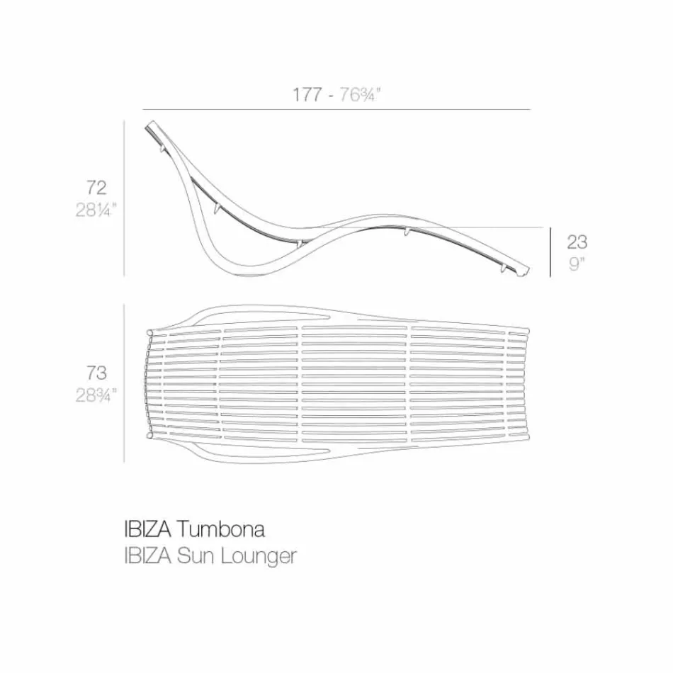 Outdoor chaise longue zonnebank, wit of ecru kunststof 4-delig - Ibiza van Vondom Viadurini