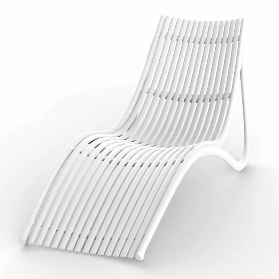 Outdoor chaise longue zonnebank, wit of ecru kunststof 4-delig - Ibiza van Vondom Viadurini