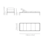 Buitenligstoel met teakhouten frame, gemaakt in Italië - Briga Viadurini