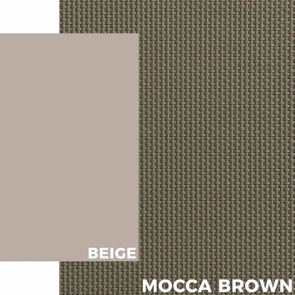 Buiten zonnebank in aluminium met wielen en armleuningen Modern Design - Carmine Viadurini