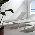 Buitenzonnebank van aluminium en textiel met intrekbare wielen, 2 stuks - Donkey Viadurini