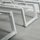 Buitenzonnebank van aluminium en textiel met intrekbare wielen, 2 stuks - Donkey Viadurini