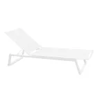 Buitenzonnebank van aluminium en textiel met intrekbare wielen, 2 stuks - Donkey Viadurini