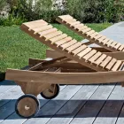 Zonnebank voor buiten in natuurlijk teakhout - Yggdrasil Viadurini