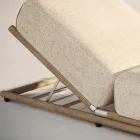 Zonnebank voor buiten in stof en houten structuur Made in Italy - Armelia Viadurini