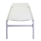 Buitenligstoel van aluminium en textilene met 2 wielen - Costume Viadurini