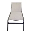 Buitenligstoel van aluminium en textilene met 2 wielen - Costume Viadurini