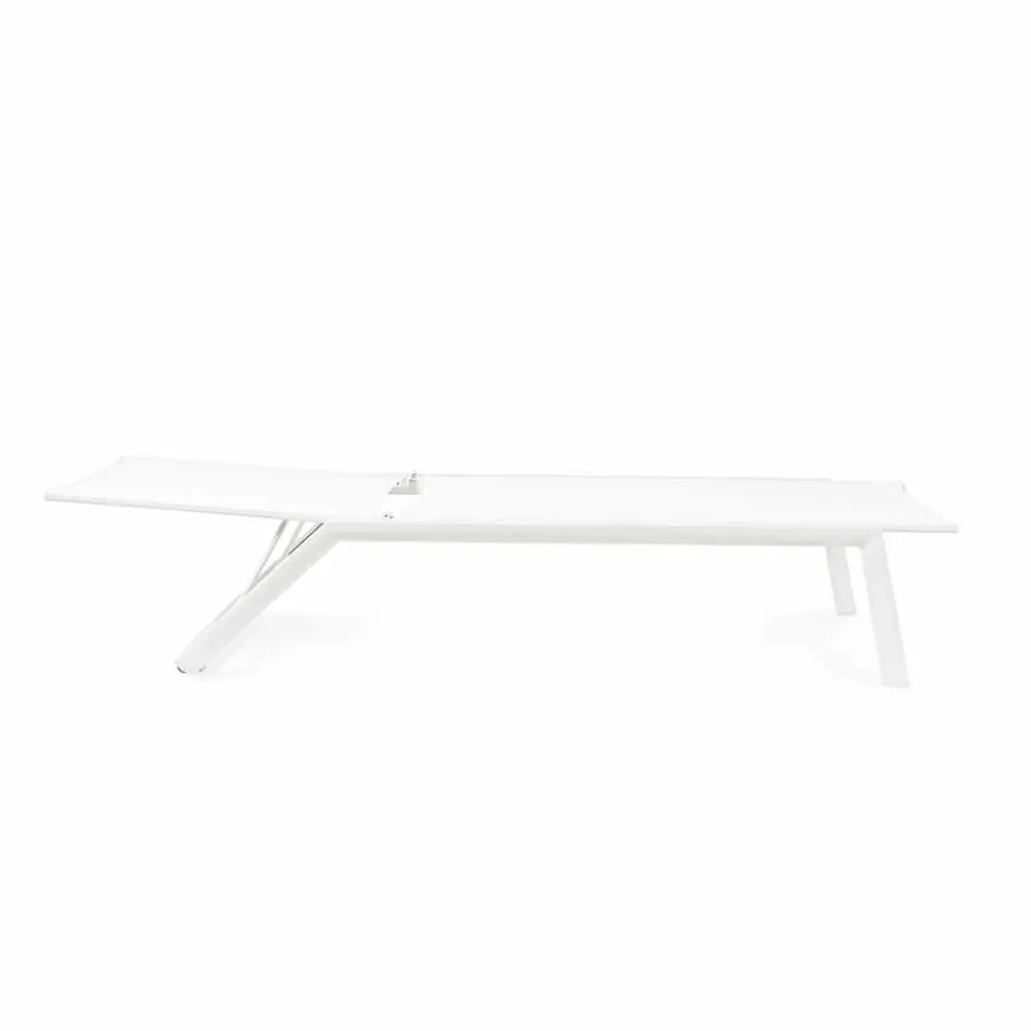 Ligstoel voor buiten met aluminium en textileen wielen - Jewel Viadurini