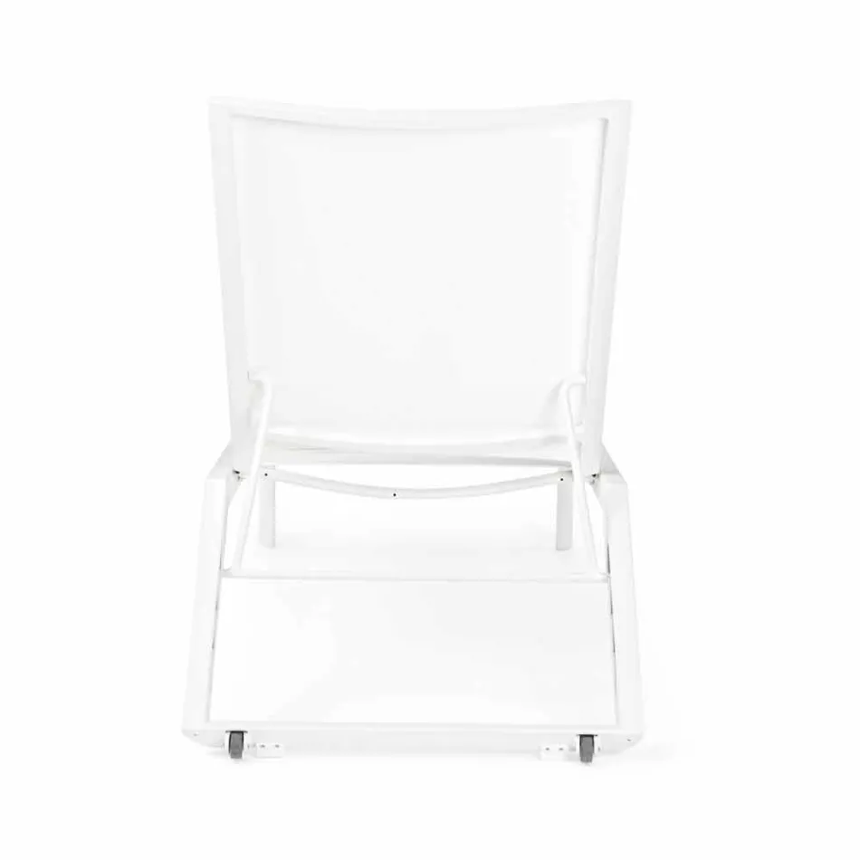 Ligstoel voor buiten met aluminium en textileen wielen - Jewel Viadurini