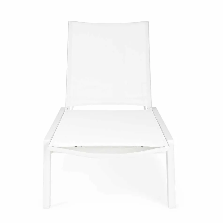 Ligstoel voor buiten met aluminium en textileen wielen - Jewel Viadurini