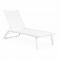 Liggende chaise longue voor buiten met wielen, aluminium en textileen - juweel