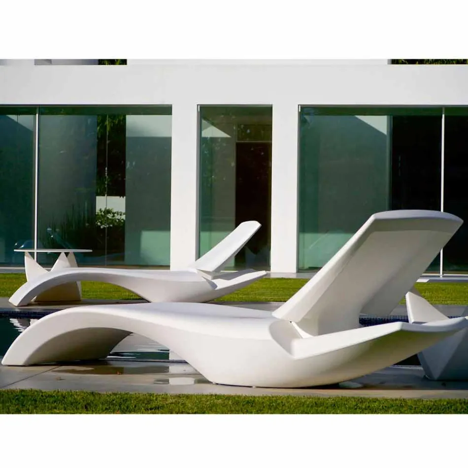 Design chaise longue tuinstoel in wit plastic - Zoe van Mayyour Viadurini