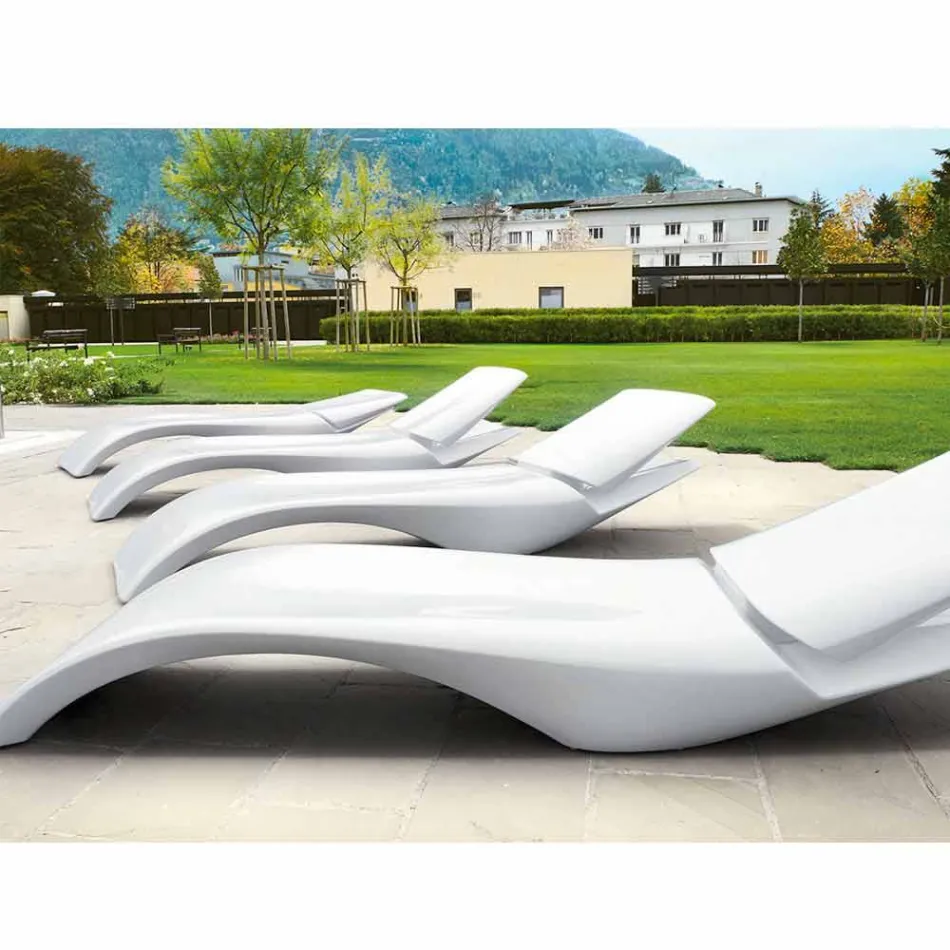 Design chaise longue tuinstoel in wit plastic - Zoe van Mayyour Viadurini