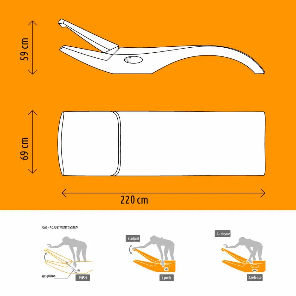 Design chaise longue tuinstoel in wit plastic - Zoe van Mayyour Viadurini