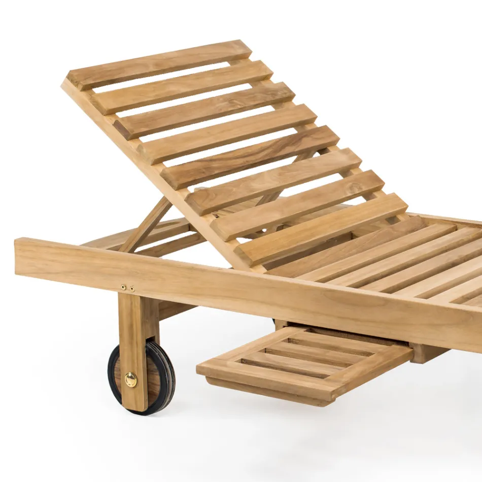 Tuinbed in natuurlijk teakhout - Yggdrasil Viadurini