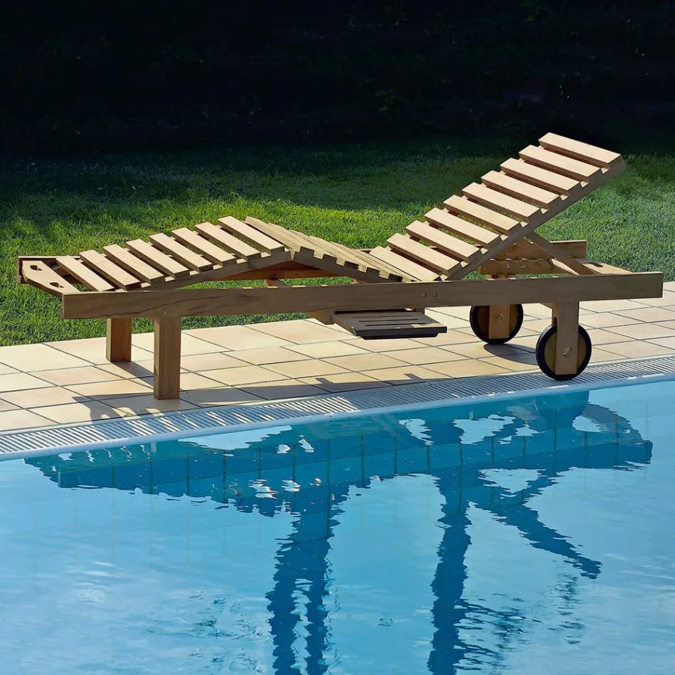 Tuinbed in natuurlijk teakhout - Yggdrasil Viadurini