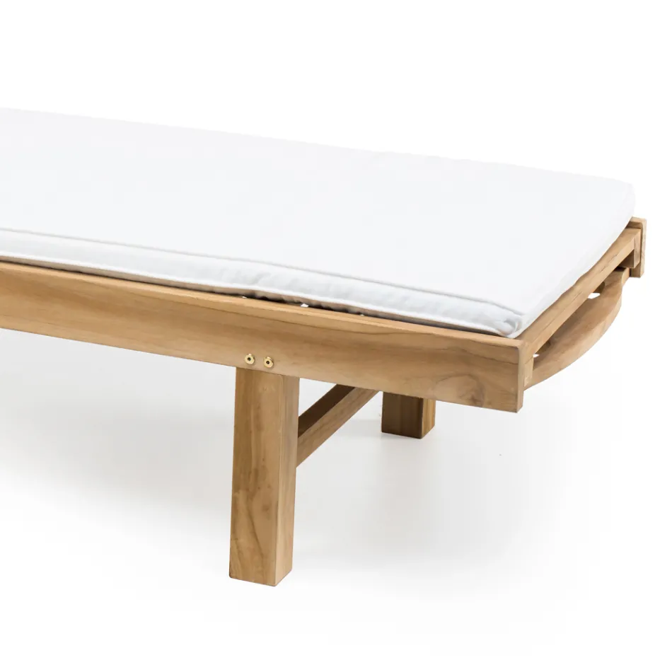 Tuinligbed in natuurlijk teakhout - Yggdrasil Viadurini