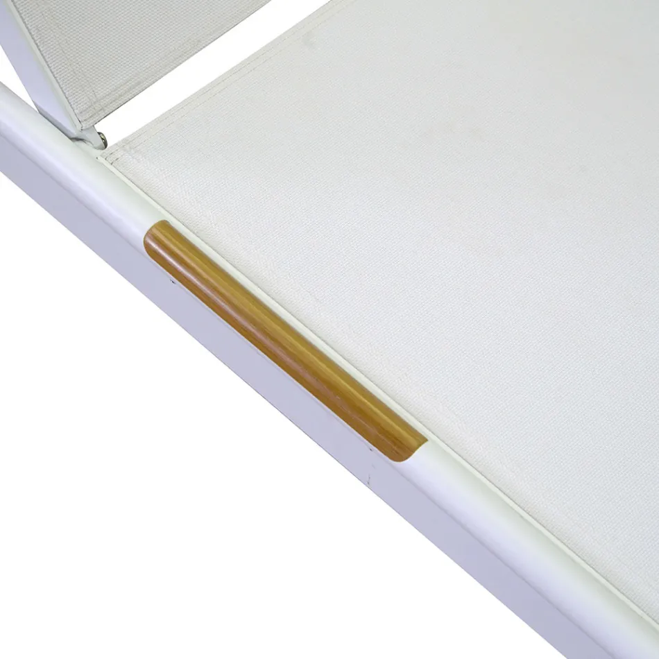 Ledikant van aluminium en textilene met polywood insert - Ink Viadurini