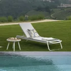 Ledikant van aluminium en textilene met polywood insert - Ink Viadurini