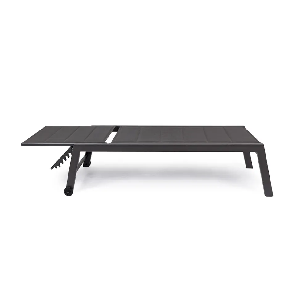 Moderne tuinzonnebank van aluminium met wielen voor buiten - Franz Viadurini