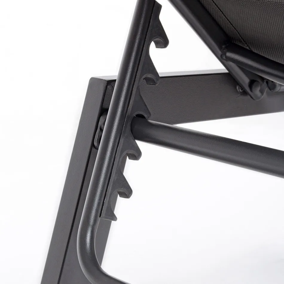 Moderne tuinzonnebank van aluminium met wielen voor buiten - Franz Viadurini