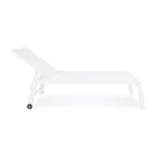 Moderne tuinzonnebank van aluminium met wielen voor buiten - Franz Viadurini