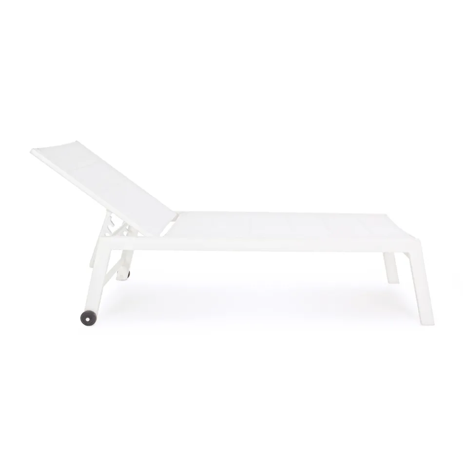 Moderne tuinzonnebank van aluminium met wielen voor buiten - Franz Viadurini