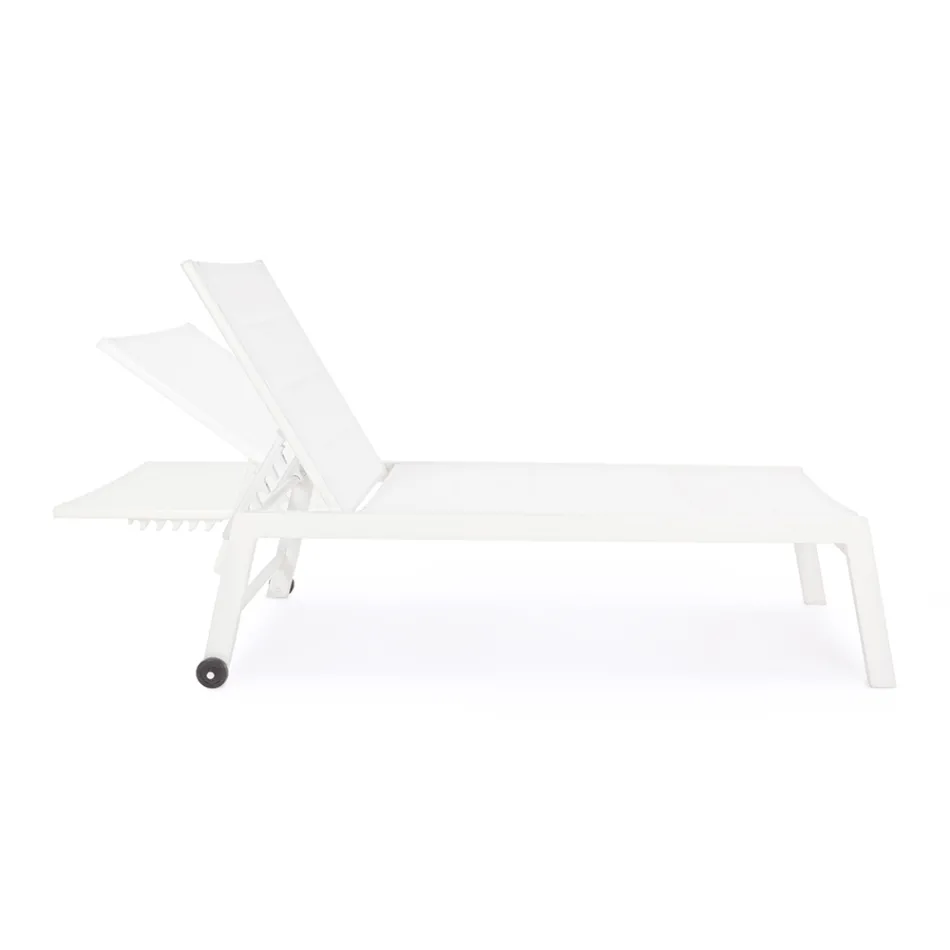 Moderne tuinzonnebank van aluminium met wielen voor buiten - Franz Viadurini