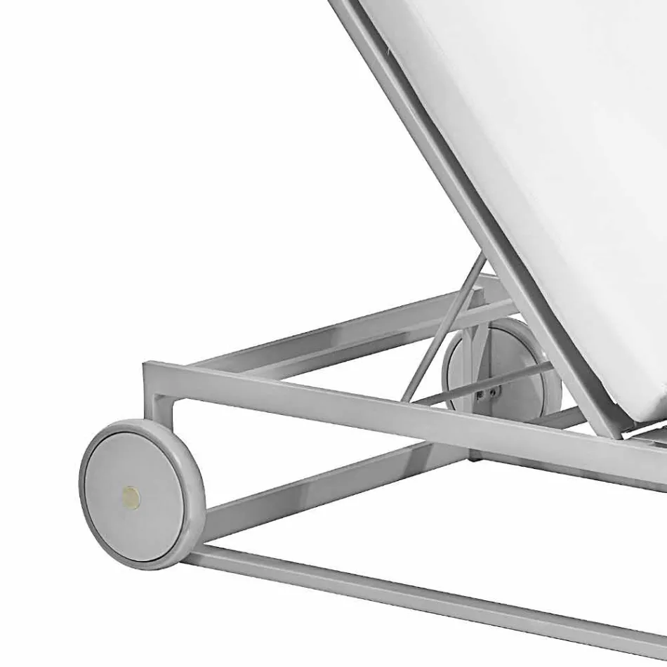 Tuinligstoel van aluminium, wielen en verstelbare rugleuning - Julie Viadurini