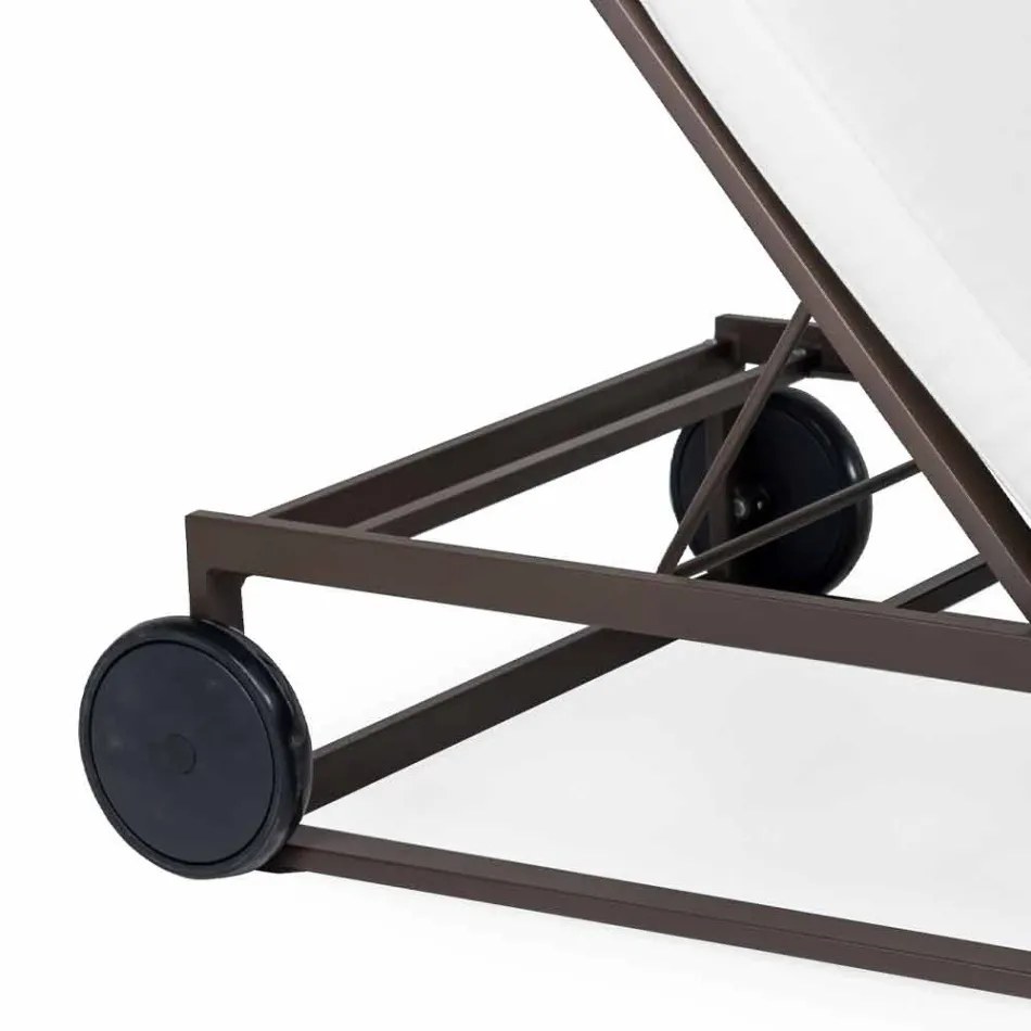 Tuinligstoel van aluminium, wielen en verstelbare rugleuning - Julie Viadurini