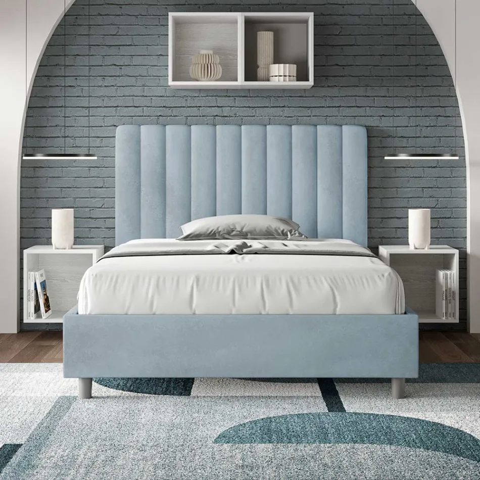 Microvezelmatras van 120x200 cm met symmetrische verticale lijnen, gemaakt in Italië - Glove Viadurini