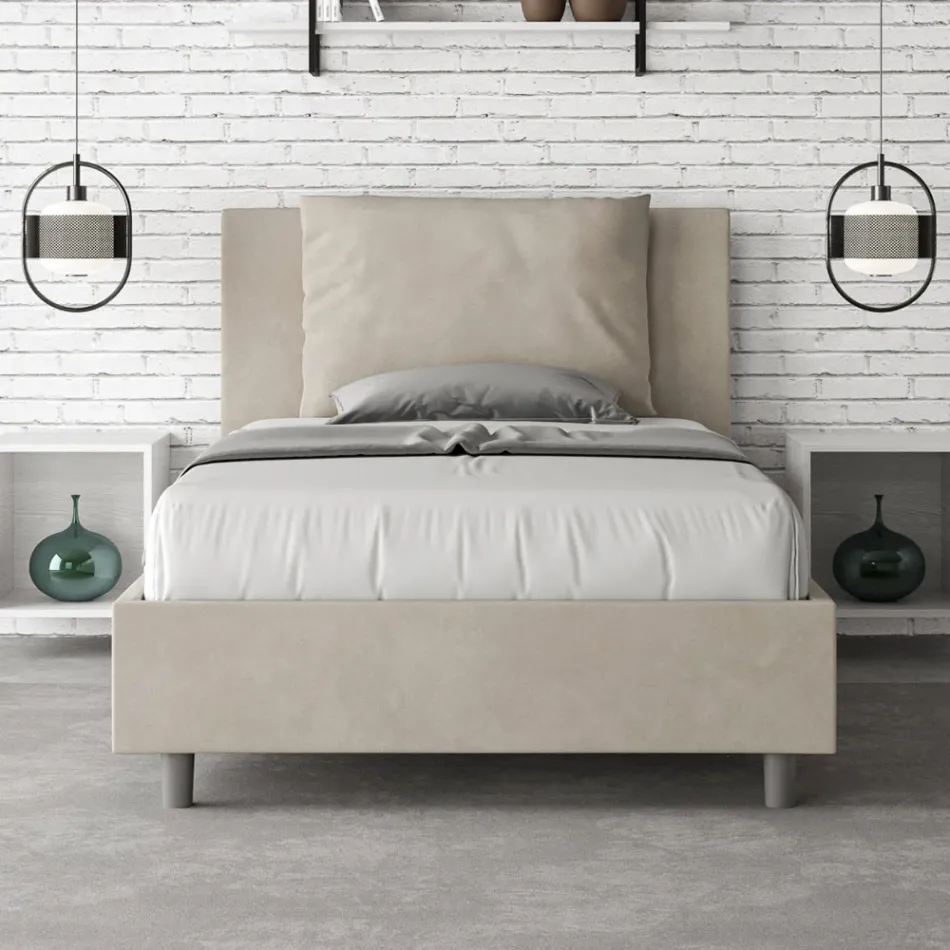 Hoofdbord van 120x200 cm met microvezelkussens, gemaakt in Italië - Olympics Viadurini