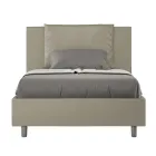 Bed van 120x200 cm met hoofdbord en kunstlederen kussens, gemaakt in Italië - Olimpiadi Viadurini