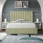 Microvezelmatras van 140x200 cm met symmetrische verticale lijnen, gemaakt in Italië - Glove Viadurini