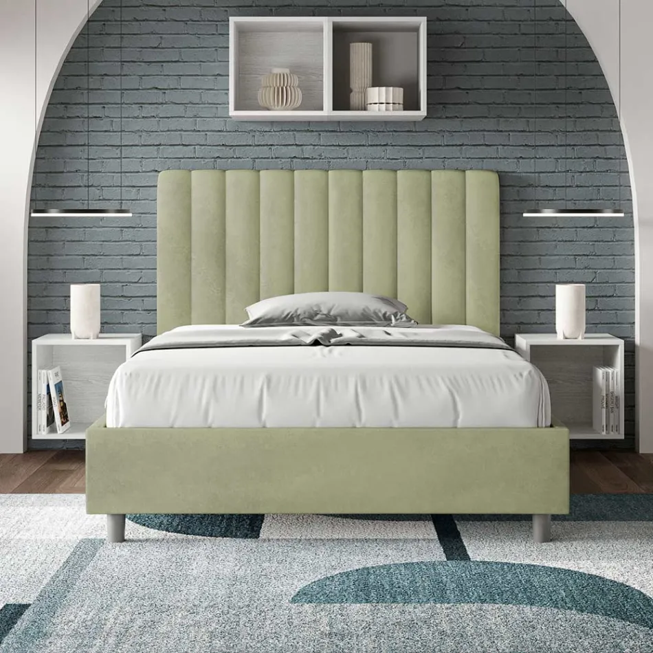 Microvezelmatras van 140x200 cm met symmetrische verticale lijnen, gemaakt in Italië - Glove Viadurini