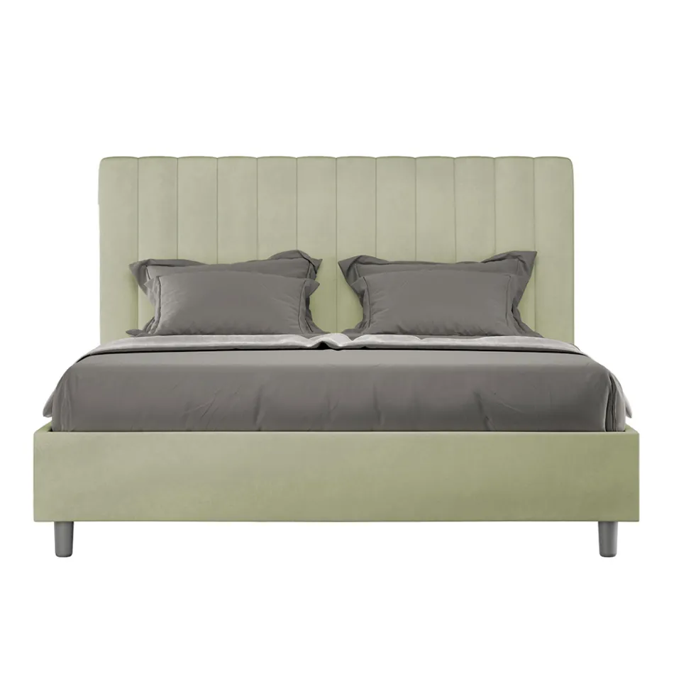 Microvezelmatras van 160x200 cm met symmetrische verticale lijnen, gemaakt in Italië - Glove Viadurini