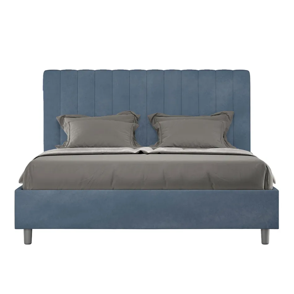 Microvezelmatras van 160x200 cm met symmetrische verticale lijnen, gemaakt in Italië - Glove Viadurini