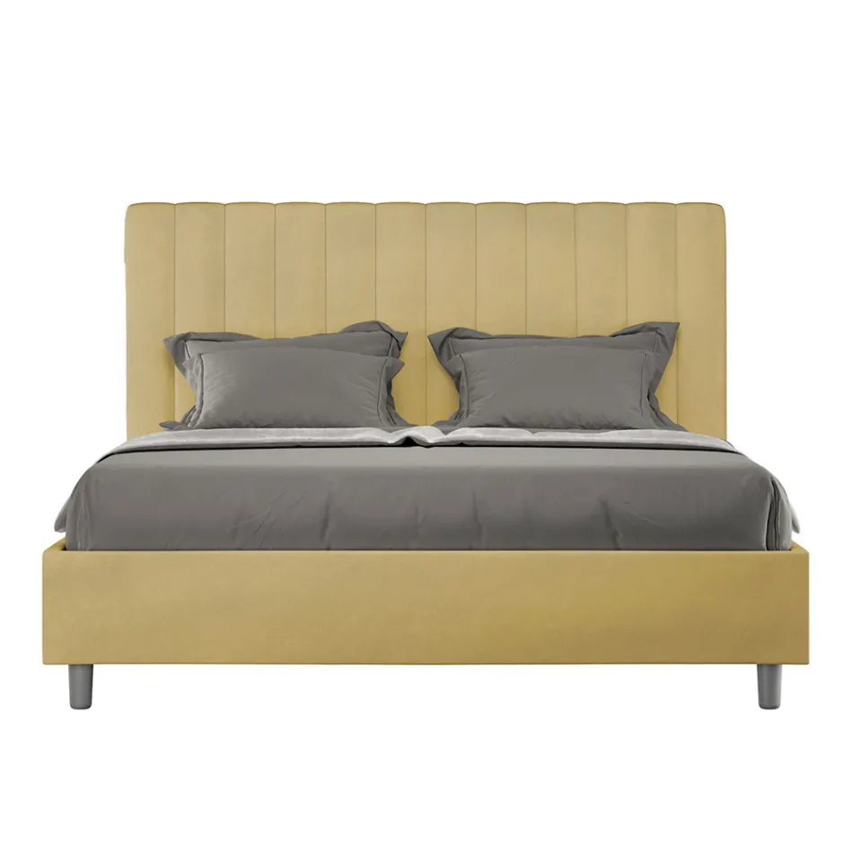 Microvezelmatras van 160x200 cm met symmetrische verticale lijnen, gemaakt in Italië - Glove Viadurini