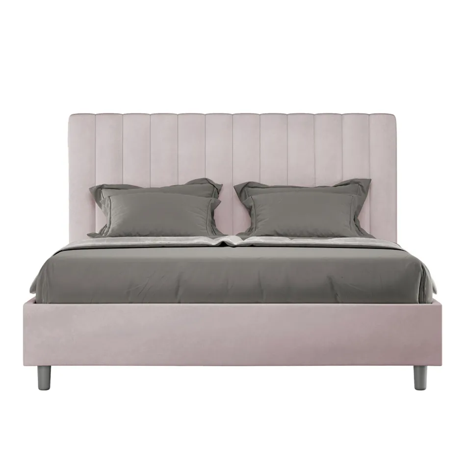 Microvezelmatras van 160x200 cm met symmetrische verticale lijnen, gemaakt in Italië - Glove Viadurini