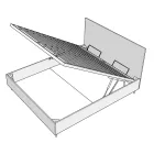 Bed van 160x200 cm met hoofdbord en kunstleren kussens, gemaakt in Italië - Olympics Viadurini